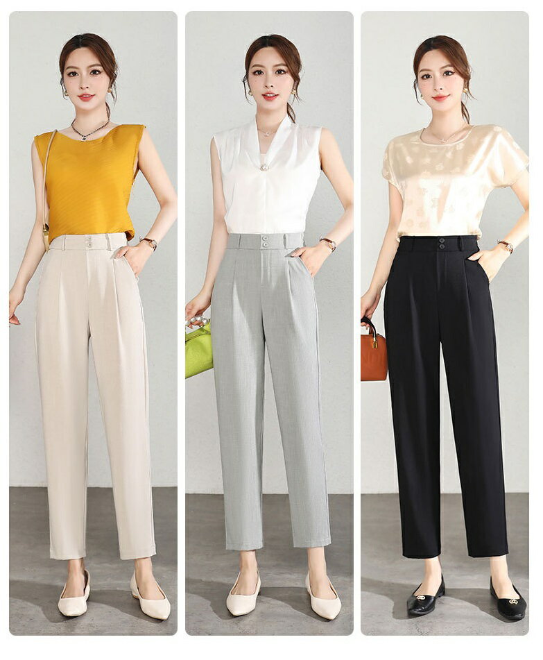 ★M~4L★3色★ブラック ベージュ グレー 長足効果 大きいサイズ パンツ キレイ 伸び伸び デザイン ストレッチパンツ OL 通勤 通学 お出かけ インスタ 撮影 アイドル★夏接触冷感 薄手 美脚パンツ 長足効果 パンツ ハイウエストツ M L 2L 3L 4L 5L サイズ★フリーダムsale