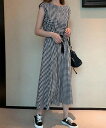 ★S~XL★4色★ブラック ベージュ ネイビー チェック柄 ロングワンピース ロング ロング丈 ロングワンピ OL 通勤 通学 お出かけ デート 旅行 韓国風ファッション インスタ 撮影 アイドル★リネン風ワンピース レディース 春夏半袖 夏 韓国 S M L XL サイズ★フリーダムsale