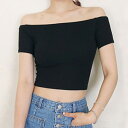 ★1色★ブラック カットソー トップス 肩だしトップスTシャツ オフィスカジュアル OL通勤通学 お出かけ デート 旅行 韓国ファッション インスタ 撮影 アイ...