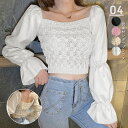 ★4色★ブラック ホワイト ベージュ ピンク ブラウス シャツ 可愛いブラウス 普段着 オシャレ服 韓国ファッション お出かけ 旅行 インスタ 撮影 アイドル★シャツブラウス スクエアネック レディース 長袖 ショート丈ニットトップス 韓国風 ワンサイズ★フリーダムsale