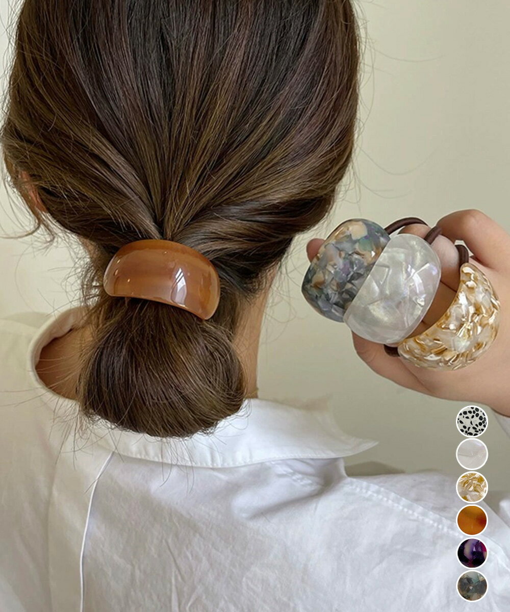 ★6色★ホワイト*ブラック オフホワイト ベージュ キャメル ダークパープル ブルーグレー ヘアゴム シュシュ パーティ ヘアアレンジ 普段着 OL 通勤 通学インスタ 撮影 アイドル★ミックスカラーカーブヘアゴムレトロお洒落 ヘアアクセサリー 韓国風 髪留め★フリーダムsale