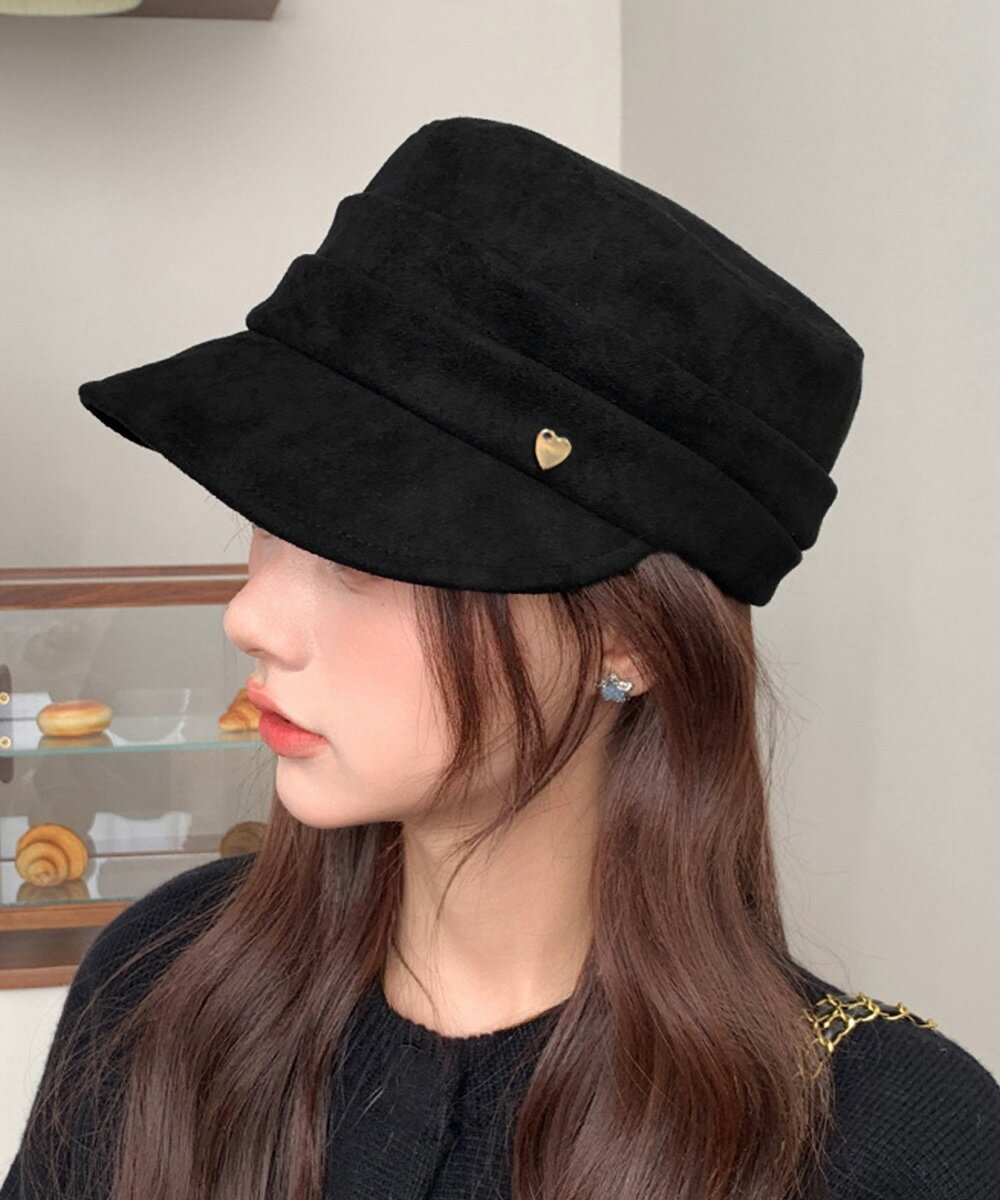 ★5色★ブラック アイボリー キャメル ブラウン ワインレッド 帽子 キャスケットボウ カジュアル帽子 韓国風ファッション OL 通勤 通学 お出かけ デート 旅行インスタ 撮影 アイドル★ワンポイントキャスケット スエード調帽子 レディース 韓国風 ワンサイズ★フリーダムsale(4)