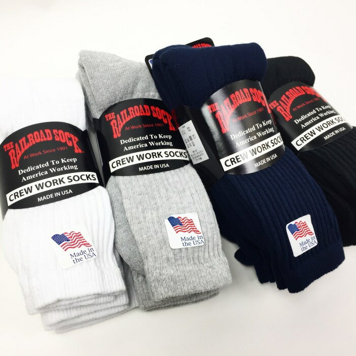 RAILROAD SOCK / 3P CREW SOCKS MADE IN USA（レイルロードソック クルーソックス 3足セット）