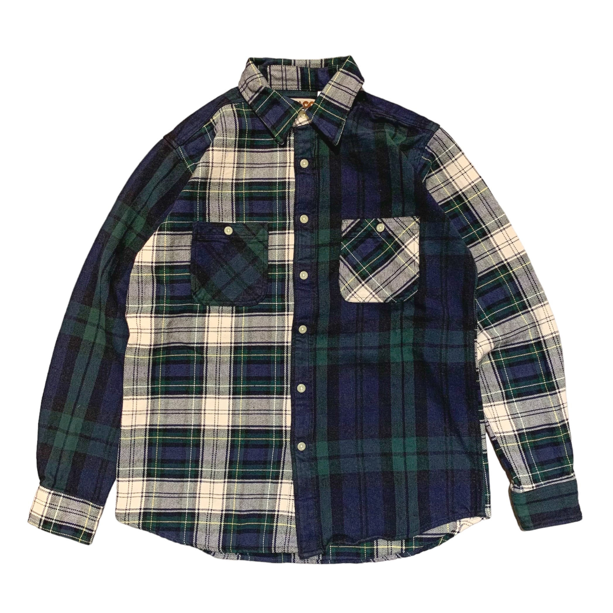 CAMCO / Double Face Heavy Flannel Patchwork Shirt / JR tlVc pb`[N