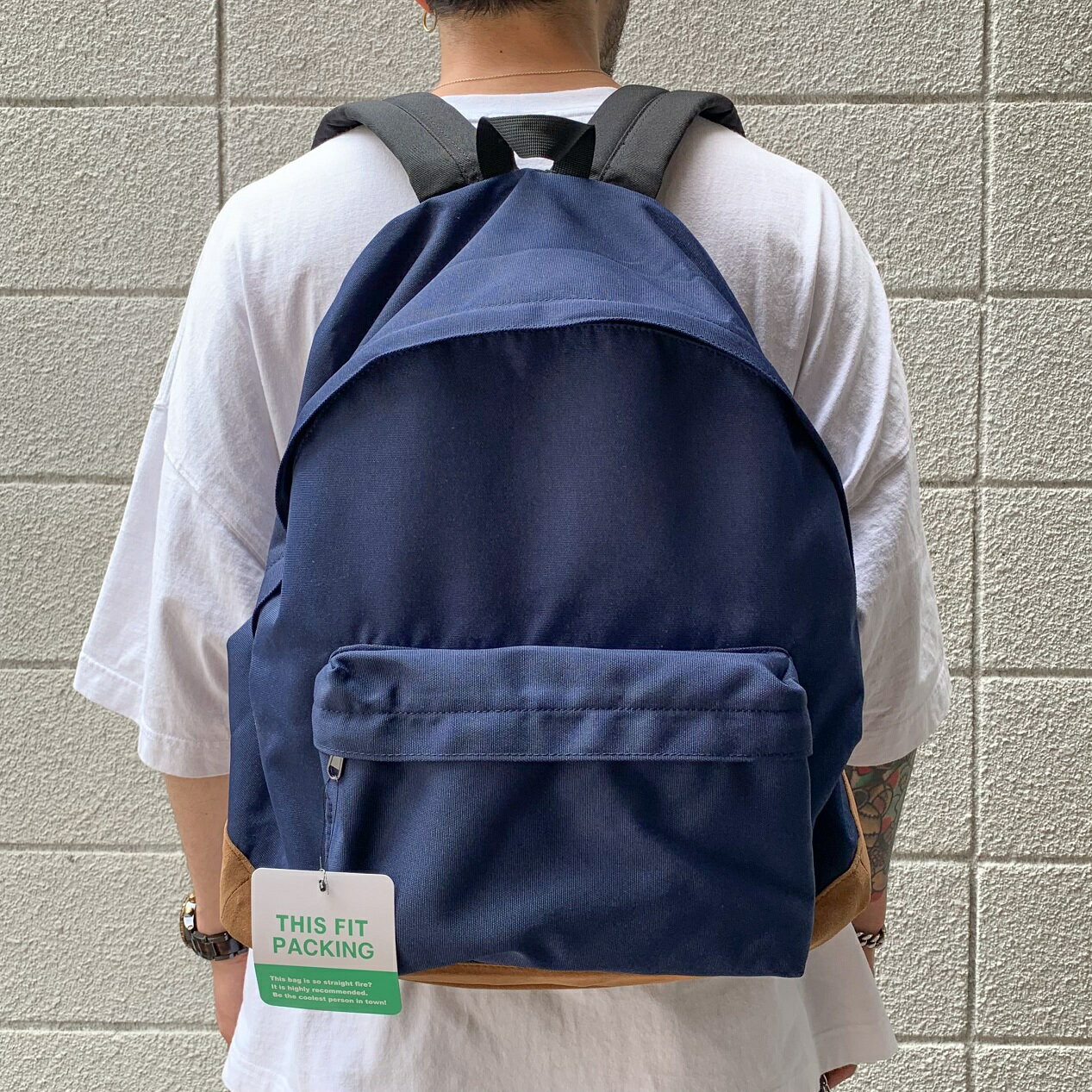 PACKING / BOTTOM SUEDE BACKPACK - NAVY (パッキング バックパック ネイビー)