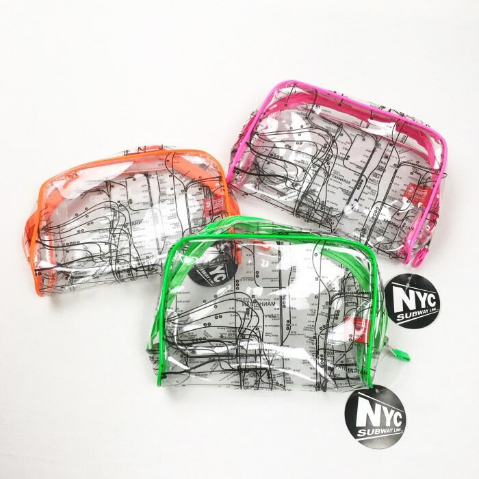 NYC CITY SUBWAY / Neon Trim Clear Map Pouch ʥ˥塼衼ϲŴ ݡ