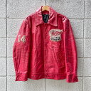 OLD Winged Wheel Leather Jaket 38 / レザージャケット 革ジャン オールレザー バイカー モーターサイクル 赤 古着 ビンテージ