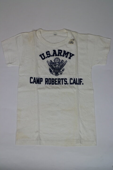 Vintage　40年代 US ARMY Flocked T-SHIRT(アーミー フロッキー Tシャツ)アメリカ直輸入