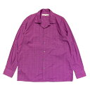 インディビジュアライズドシャツ ビジネスシャツ メンズ INDIVIDUALIZED SHIRTS - OPEN COLLAR SHIRTS "ANNIVERSARY TARTANS" (インディヴィジュアライズドシャツ オープンカラーシャツ 開襟 アニバーサリータータン 紫 パープル)