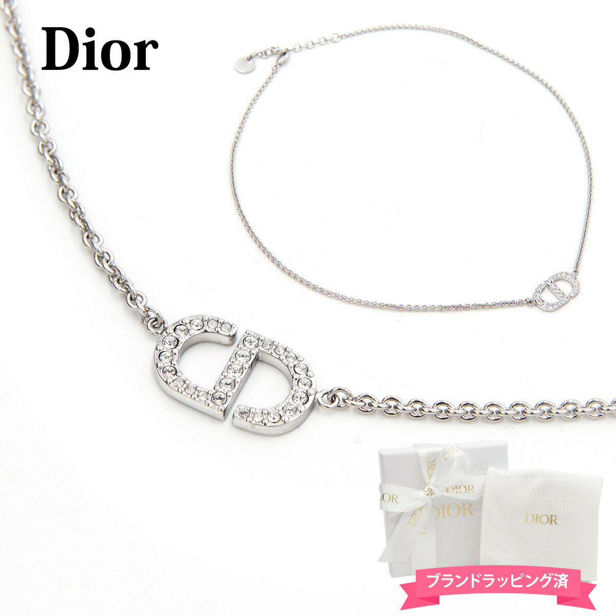 楽天ワールドインポート 楽天市場店ディオール DIOR ネックレス レディース ペンダント PETIT CD プチ CD ネックレス メタル & クリスタル シルバー N2241WOMCY_D001D03S ジュエリー チョーカー アジャスター おしゃれ かわいい 新品 新作 ブランド プレゼント ギフト