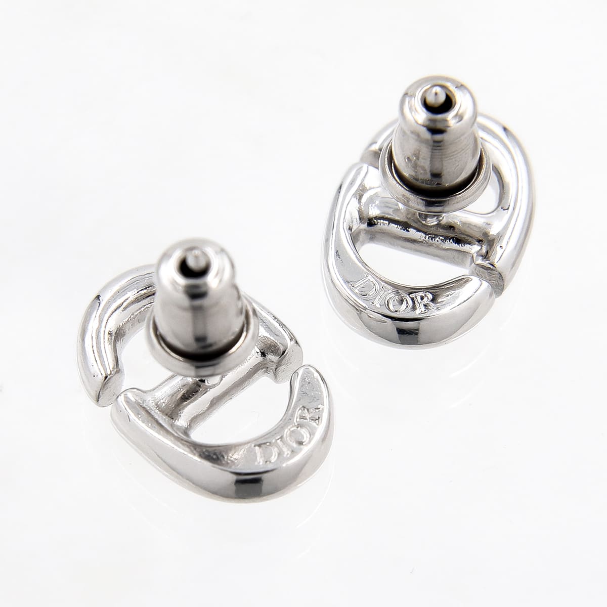 Dior ディオール ピアス CD NAVY スタッドピアス ペア シルバー E1594CDNMT_D000 ...