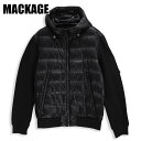 マッカージュ MACKAGE FRANK-R ダウンジャケット メンズ ライトダウン コンビダウン フード付き パーカー ナイロン×リブニット 光沢感 アウター...