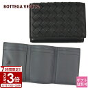 【P3倍】BOTTEGA VENETA ボッテガヴェネタ 財布 三つ折り財布 ブラック グレー 515385 VO0B2 8885 ミニ コンパクト ラム