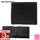 【P3倍】BOTTEGA VENETA ボッテガヴェネタ 財布 二つ折り財布 マキシイントレチャート ブラック 649603 VBWD2 8803