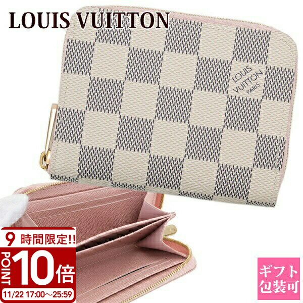 【P10倍】LOUIS VUITTON ルイヴィトン コインケース ポルトフォイユ クレマンス ダミエ ローズ バレリーヌ N60229 ラウンドファスナー