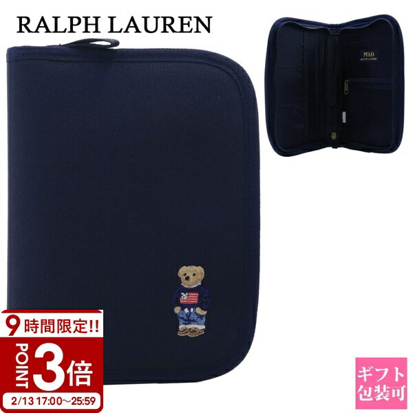 【P3倍】RALPH LAUREN ラルフローレン 母子手帳ケース A6 母子手帳 ベア 刺繍 ネイビー CWPOACCI9P20003 ファスナー