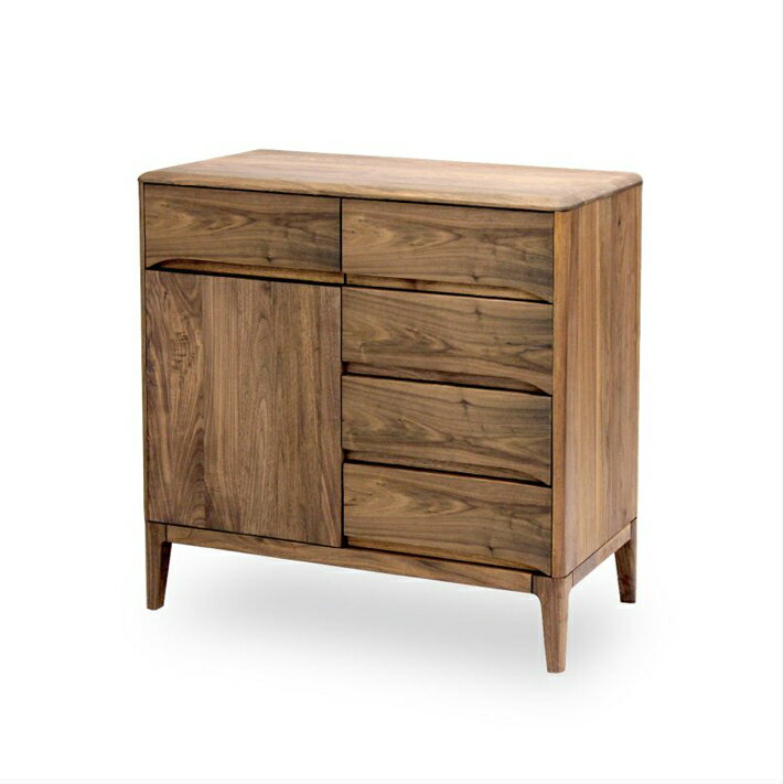 サイドボード チェスト ウォールナット無垢 おしゃれ 北欧 ローチェスト サイドチェスト 収納家具 収納 リビングボード 幅80 4段 四段 木製チェスト ウォールナット無垢 収納家具 整理タンス【送料無料】Aurora ウォールナットサイドボード80