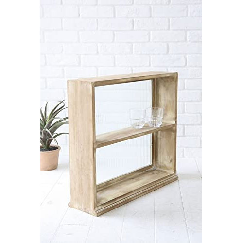 ガラスケース ガラスキャビネット 木製フレーム ヴィンテージ風 アンティーク調 おしゃれ レトロ 小物入れ アメリカン フレンチ ナチュラル カントリー 北欧 ディスプレイ 木製 無垢 小物収納【送料無料】グリニッチ・グラスシェルフS [2]