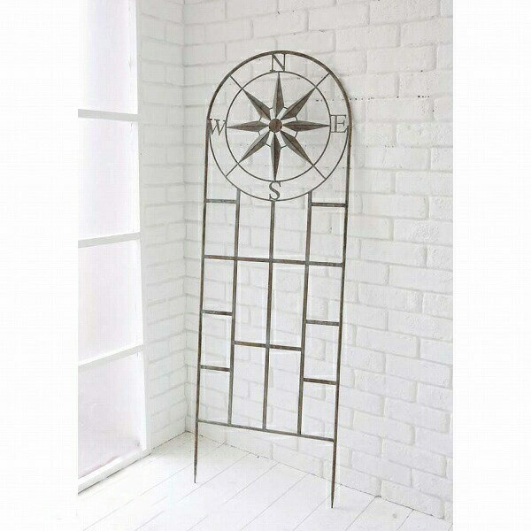 トレリス おしゃれ シャビー アンティーク風 花壇 庭 フェンス アイアン ガーデンファニチャー ガーデニング お花 花壇 プランター つる性 植物 トレリス コンパス 【送料無料】コンパス・トレリスのサムネイル