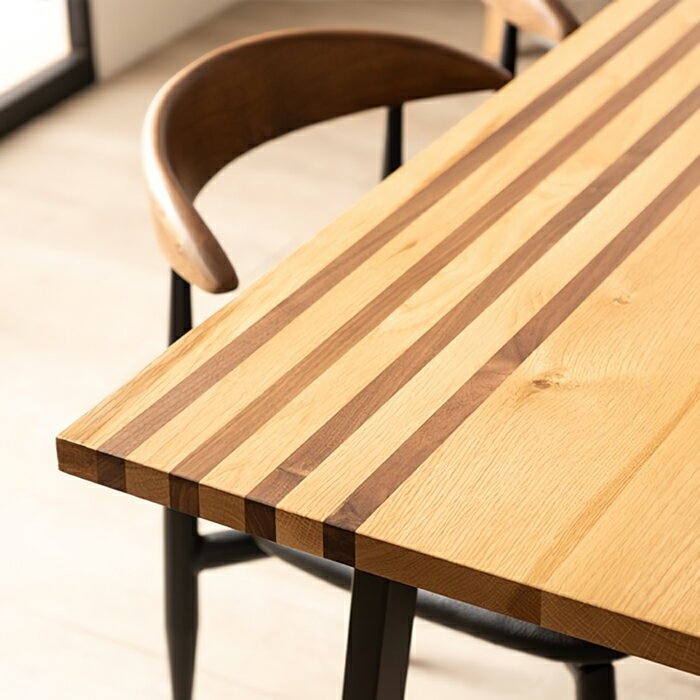 リビングダイニングテーブル 165 オーク無垢 ウォールナット無垢 モダン インダストリアル 北欧 おしゃれ カフェ風テーブル LDテーブル コンパクト アイアン脚 幅165 4～6人【送料無料】Kotiダイニングテーブル165cm 無垢材