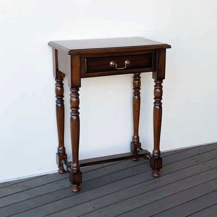 電話台 ファックス台 コンソール おしゃれ クラシック マホガニー無垢 木製 ナイトテーブル 寝室 サイドテーブル 引出付 収納家具 サイドテーブル 花台 オリエンタル クラシック 【送料無料】コンソールテーブル マホガニー [3]