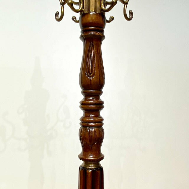 ポールハンガー ハンガーラック コートハンガー 木製ハンガーラック マホガニー無垢 おしゃれ ラック 洋服掛け コート掛け 帽子かけ 玄関収納【送料無料】マホガニー無垢 ポールハンガー [3]