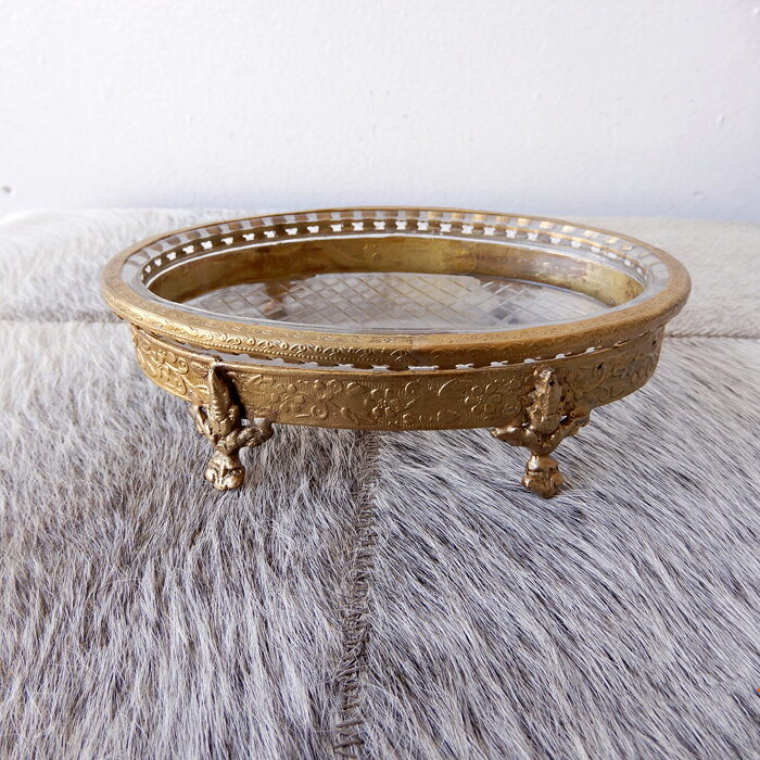 ソープディッシュ おしゃれ 真鍮 ガラス 石鹸トレー 石鹸置き 石けん皿 アンティーク調 小物入れ アクセサリー入れ 小物入れ エレガントソープディッシュGD [2]