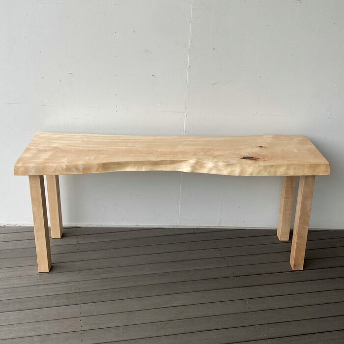 一枚板 無垢 栃 とち トチ 無垢 カウンター テーブル ハイテーブル 169cm 栃無垢 おしゃれ ナチュラル 天然木 送料込み 両耳付き 幅169cm【送料無料】栃 一枚板カウンターテーブル(両耳付)169