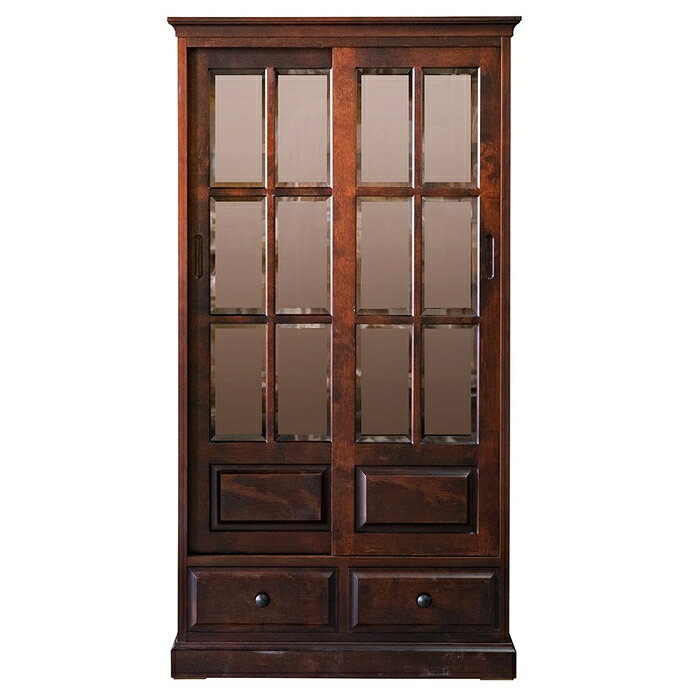 本棚 書棚 木製 ブックシェルフ シェルフ 日本製 国産家具 本入れ クラシック エレガント おしゃれ 樺無垢 モダン 書棚 本棚 本収納 食器棚 リビングボード 引戸 抽戸 幅80 高さ150 奥行き40【送料無料】北海 書棚80L(抽戸)