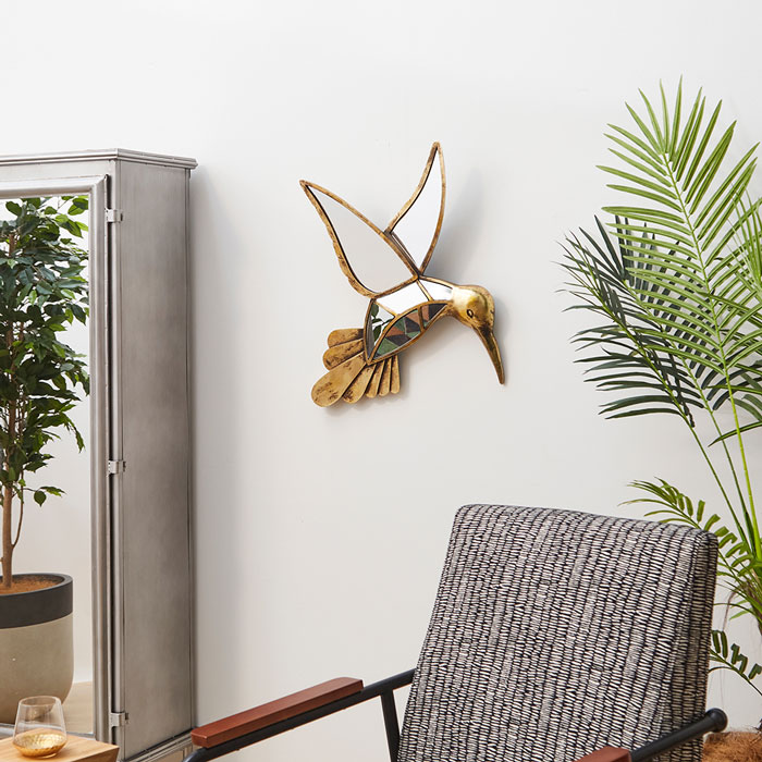 鏡 ミラー オブジェ 海外インテリア バード 小鳥 ウォールミラー おしゃれ 壁掛けミラー 個性的 かっこいい ディスプレイ 店舗用 プレゼント 贈り物【送料無料】ウォールミラー・バード