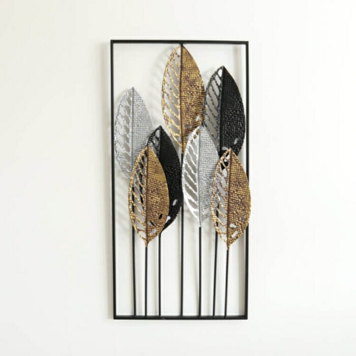 壁飾り アイアン 壁掛け おしゃれ アートパネル リーフ 植物 アートフレーム モダン アンティーク インテリア 装飾 ウォールデコ ウォールディスプレイ【送料無料】ウォールアートパネル 3カラーリーフ