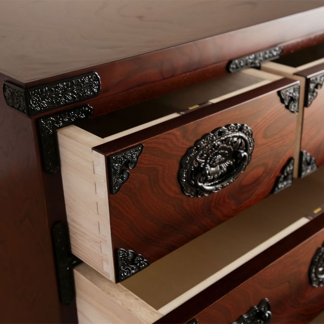 民芸家具 民芸タンス 和箪笥 和家具 日本製 国産家具 チェスト 整理タンス 収納家具 ケヤキ おしゃれ 欅 和モダン 時代箪笥 民芸箪笥 伝統的 整理タンス 和風家具 レトロ 幅90 高さ90 鍵付き【送料無料】吉野民芸 30整理タンス [2]