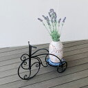プランタースタンド 鉢置き 花台 おしゃれ タイル 台 プランター台 プランター置き モザイクタイル アイアン スツール おしゃれ 自転車 デザイン ガーデニング おしゃれ 花 植物【送料無料】Blueタイルプランタースタンド トライシクル