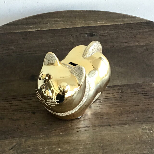 猫 ねこ ネコ ネコグッズ　貯金箱 ゴールド 金色 駒猫 開運 開運グッズ 縁起の良い 招福 金運 和風小物 和風雑貨 陶器 置物 猫雑貨 幸運 幸せ プレゼント 合格祈願【お買得品】駒猫金色貯金箱 w-itsuki-10006013 ウッドギャラリー樹 サンプル画像3
