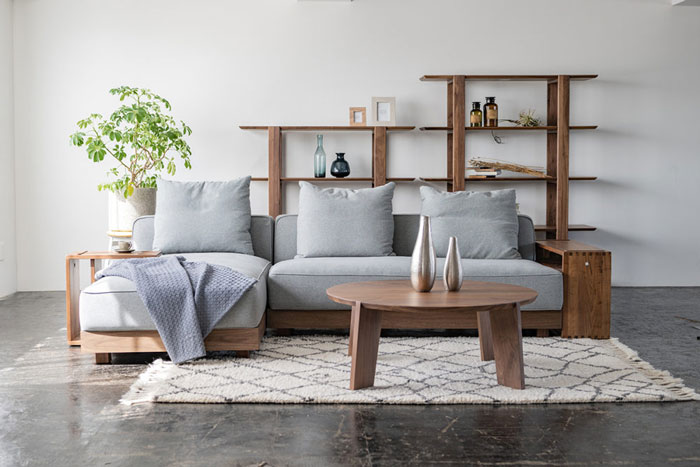 Rakuten - シェーズロングソファー カウチソファ ソファ カウチ ソファー フルカバーリング ウォールナットフレーム おしゃれ ウッドフレーム 北欧 モダン【送料無料】Carina シェーズロングソファ