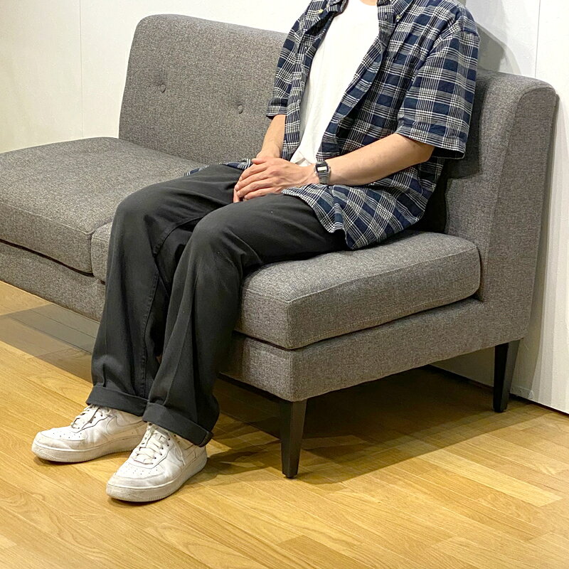 ソファ 2人掛けソファ 2Pソファ スチール脚 ソファー おしゃれ カフェ風 かわいい 北欧 ファブリック ボタン留め モダン シンプル ヴィンテージ風 グレー 2人掛け 2P 幅140cm【送料無料】Arlo ソファ2人掛け(L) [2]