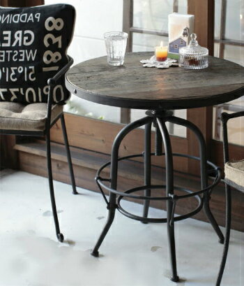 コーヒーテーブル カフェテーブル サイドテーブル 無垢 アンティーク 木製 無垢 古木 古材 北欧 おしゃれ カフェ風 ナチュラル 花台 台 昇降式 丸テーブル...