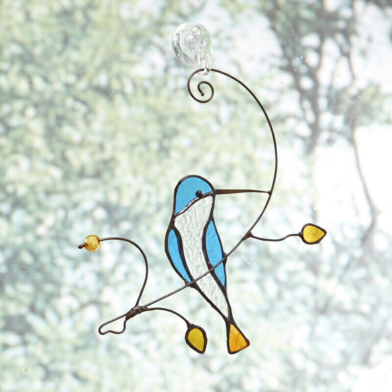 ステンドグラス ステンドガラス 大人気 壁掛け 吊るし 飾り 吊り下げ インテリア小物 おしゃれ雑貨 小鳥 かわせみ 鳥 バード カラフル おしゃれ かわいい 贈り物 プレゼント ギフト お誕生日祝い お祝い【送料無料】ステンドグラス/バハリート2のサムネイル