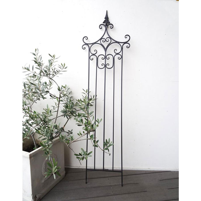 トレリス おしゃれ シャビー アンティーク風 花壇 庭 フェンス アイアン ガーデンファニチャー ガーデニング お花 花壇 プランター バラ クレマチス つる性 植物 トレリス【送料無料】Elegantトレリスのサムネイル