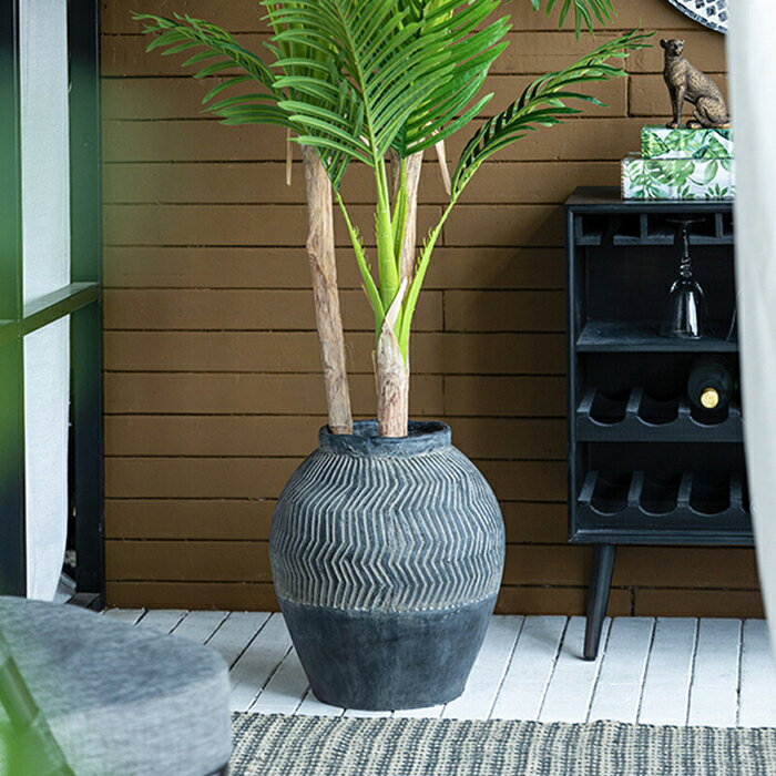 松の木彫刻の陶器製水鉢