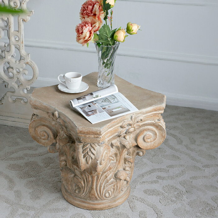 アクセントテーブル 台座 宮殿柱デザイン テーブル サイドテーブル ペデスタル アンティーク中世ヨーロ..