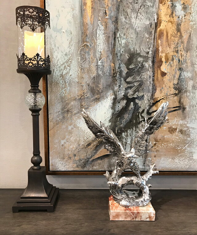 ワシの置物 置物 わし 鷲 風水 おしゃれ インテリア オブジェ 風水グッズ ワシ 鳥 鳥の置物 飛ぶ鳥 間取り 色 財運 金運 玄関 置き物 シルバー 銀 開運アイテム 風水インテリア 縁起物 開運 運気 金運 アップ 祈願 開運グッズ【送料無料】ワシのシルバーオブジェ