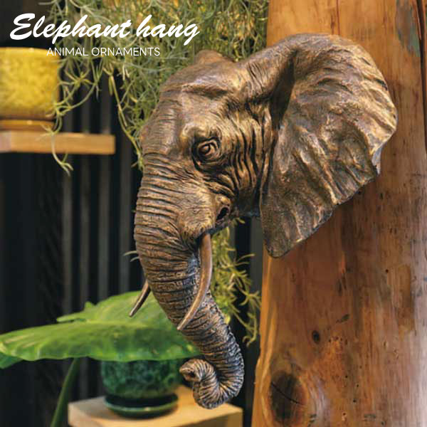 乐天商城 - 象 エレファント ぞうの壁掛け elephant アニマルヘッド アニマル オーナメント 動物 置物 オブジェ インテリア 海外インテリア おしゃれ 壁掛け 個性的 かっこいい ディスプレイ 店舗用 プレゼント 贈り物 頭【送料無料】 ゾウの壁掛け