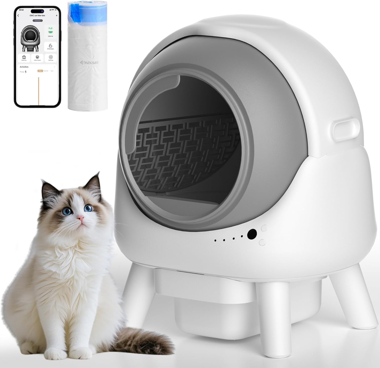 【お買い物マラソン・p5倍+2000円クーポンあり！】nadle 自動猫トイレ 多頭飼い対応 脱臭設計 臭い漏れ..