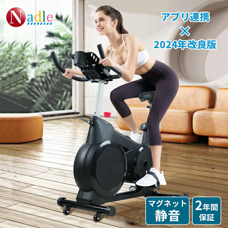 NADLE フィットネスバイク スピンバイク エアロバイク 家庭用 マグネット式 おすすめ ダイエットバイク 静音 ダイエット器具 通販 体幹..