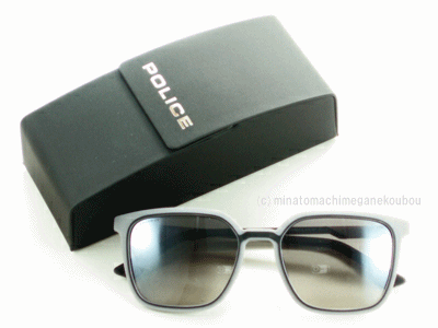 ポリス POLICE サングラス SPL769-9U5P 送料無料 偏光レンズ ラバータッチ スクエアなシルエット/シルバーミラー マットグレー メンズ レディース 男性 偏光 UVカット ドライブ 飛沫 防止