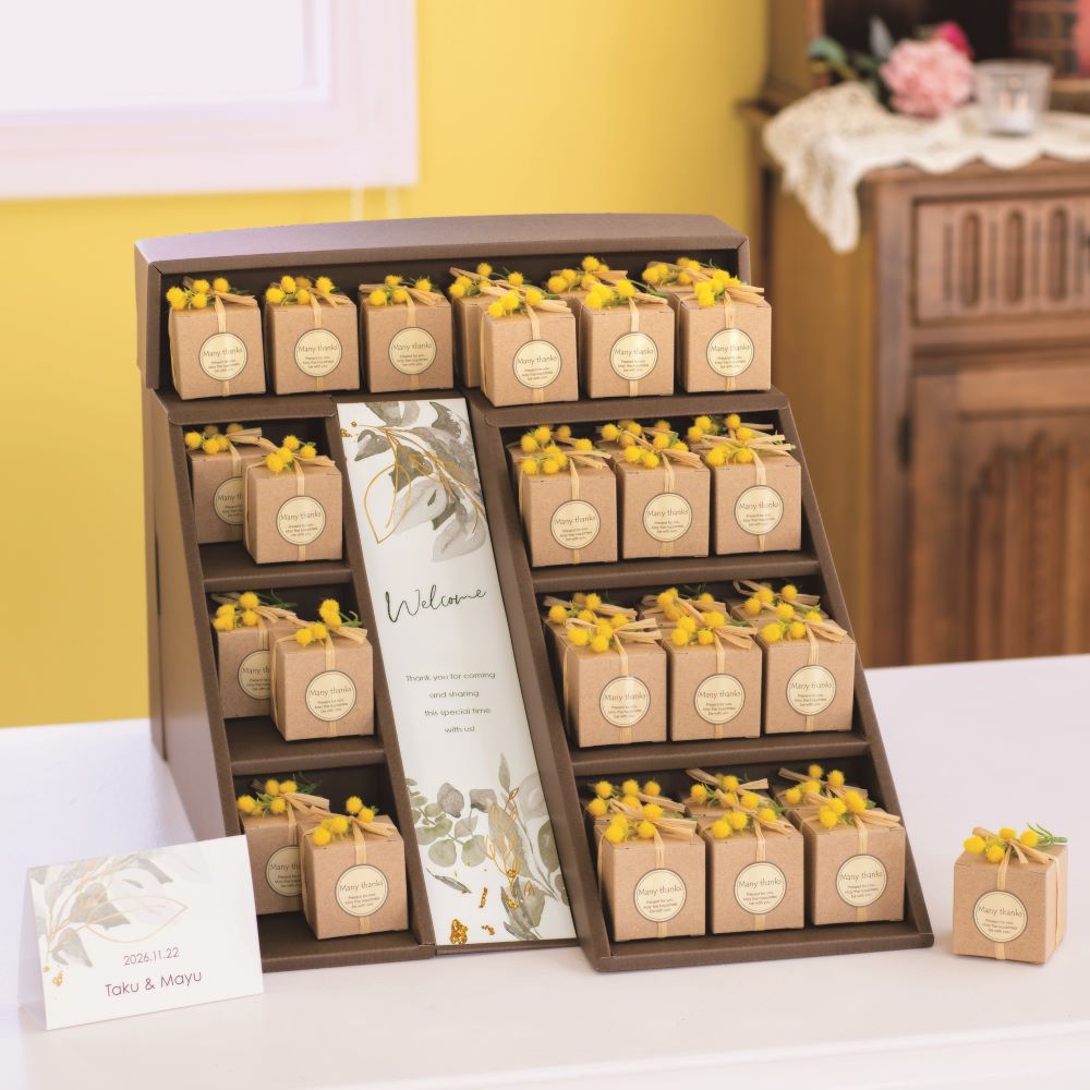 【33コ】プチギフト お菓子 ミモザの花言葉 33個セット 結婚式 名入れ 二次会 ウェルカムボード ウェディング 個包装 お菓子 焼き菓子 ウェルカムスペース...