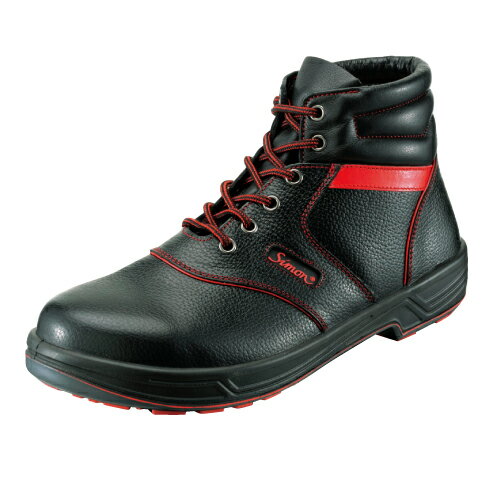 安全靴 SL22-R 黒/赤(23.5～28.0cm（EEE）) シモンライトシリーズ SX3層底 中編上靴 セフティシューズ シモン(Simon) お取寄せ 【返品交換不可】