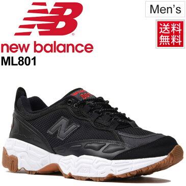 スニーカー メンズ シューズ ニューバランス Newbalance ML801 男性 D幅 細身 トレランスタイル 厚底 ダッドシューズ 靴 ブラック カジュアル タウンユース くつ/ML801BEC