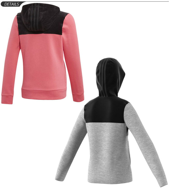 スウェットパーカー キッズ ガールズ 女の子 子供服 アディダス ADIDAS ジュニア ID ベロア フルジップフーディー(裏起毛) 　スポーツウェア 130-160cm トレーニング 運動 女児 フード付 上着 普段使い スポカジ/FYL21